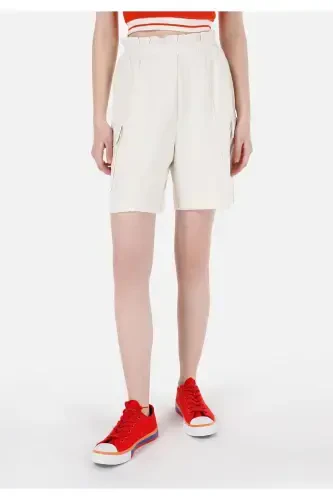 Ecru women's shorts - 4