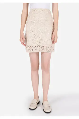 Ecru women's skirt - 4