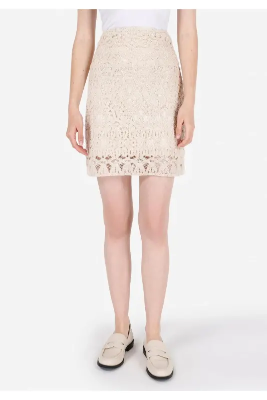 Ecru women's skirt - 4