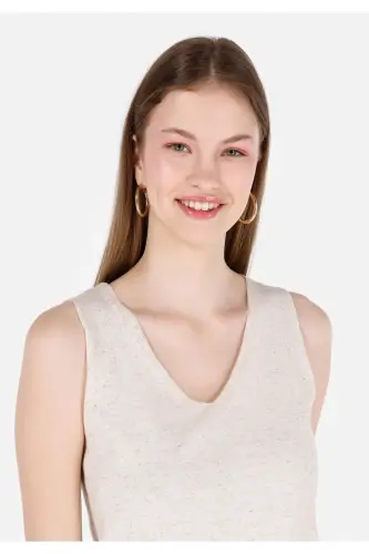 Ecru women's sweater - 4