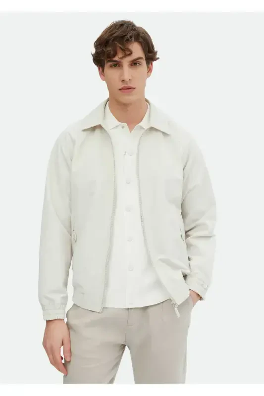 Ecru Woven Jacket - RAMSEY