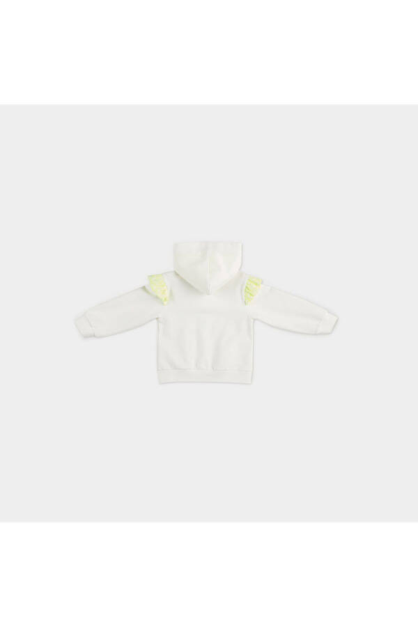 Ecru zippered sweatshirt with frills - 6