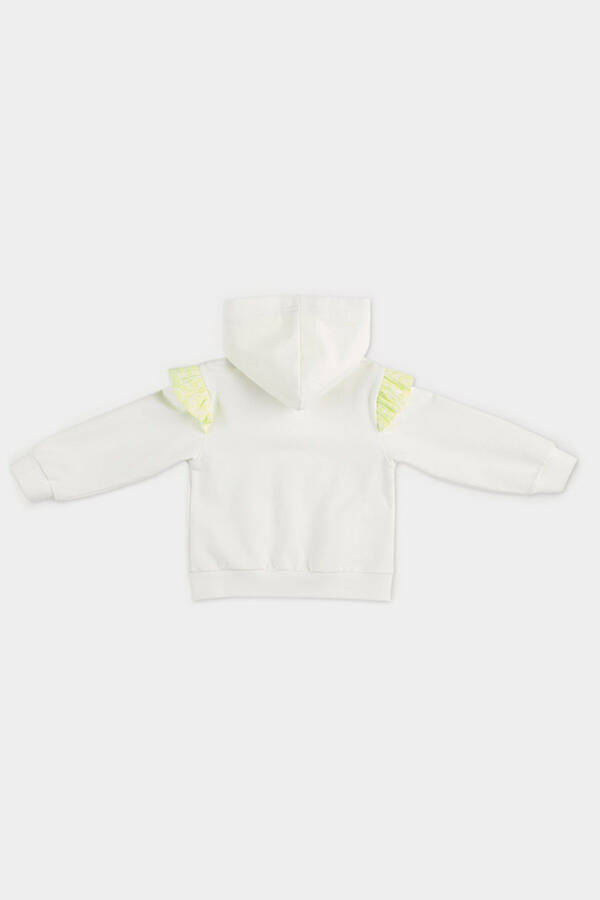 Ecru zippered sweatshirt with frills - 2