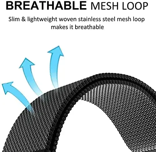 ECSEM Metal Bands Compatible for TOZO S6/S5/S3 Women Men Stainless Steel Mesh Adjustable Watch Strap Replacement Wristband for TOZO-S6 & TOZO-S5 & TOZO-S3 Smart Watch Accessories - 6