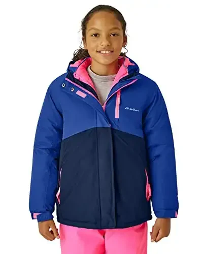 Eddie Bauer bolalar chang'i kurtkasi - o'g'il va qizlar uchun olinadigan qobiqli kurtka bilan suv o'tkazmaydigan 3 in 1 izolyatsiyalangan palto (3-16) 