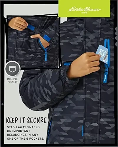 Eddie Bauer bolalar chang'i kurtkasi - O'g'il va qizlar uchun suv o'tkazmaydigan 3-in-1 izolyatsiyalangan пальто, olinadigan tashqi kurtka (3-16) - 4