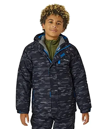 Eddie Bauer bolalar chang'i kurtkasi - O'g'il va qizlar uchun suv o'tkazmaydigan 3-in-1 izolyatsiyalangan пальто, olinadigan tashqi kurtka (3-16) - 1