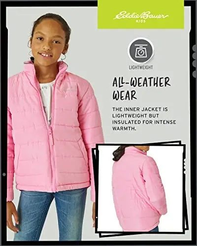 Eddie Bauer bolalar chang'i kurtkasi - O'g'il va qizlar uchun yechib olinadigan qobiqli kurtkali suv o'tkazmaydigan 3 in 1 izolyatsiyalangan palto (3-16) - 6