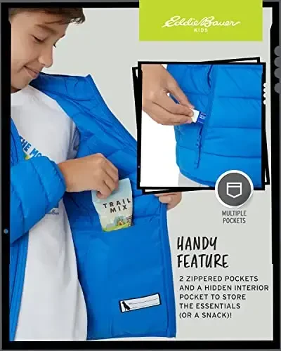 Eddie Bauer Boys' Jacket - CirrusLite Weather Resistant Down Coat for Boys - Insulated Quilted Bubble Puffer (3-20) - 4