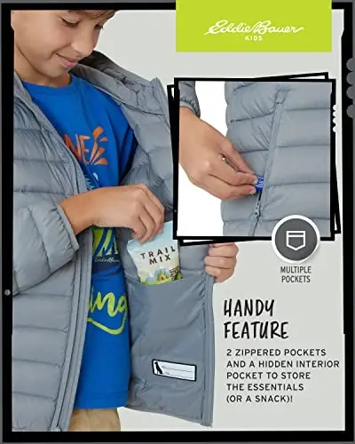Eddie Bauer Boys' Jacket - CirrusLite Weather Resistant Down Coat for Boys - Insulated Quilted Bubble Puffer (3-20) - 4