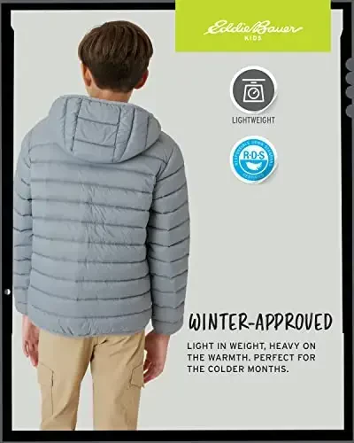 Eddie Bauer Boys' Jacket - CirrusLite Weather Resistant Down Coat for Boys - Insulated Quilted Bubble Puffer (3-20) - 6