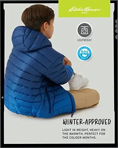 Eddie Bauer Boys' Jacket - CirrusLite Weather Resistant Down Coat for Boys - Insulated Quilted Bubble Puffer (3-20) - 6