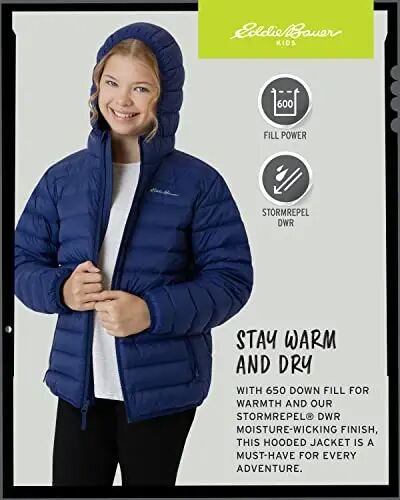 Eddie Bauer Boys' Jacket - CirrusLite Weather Resistant Down Coat for Boys - Insulated Quilted Bubble Puffer (3-20) - 5