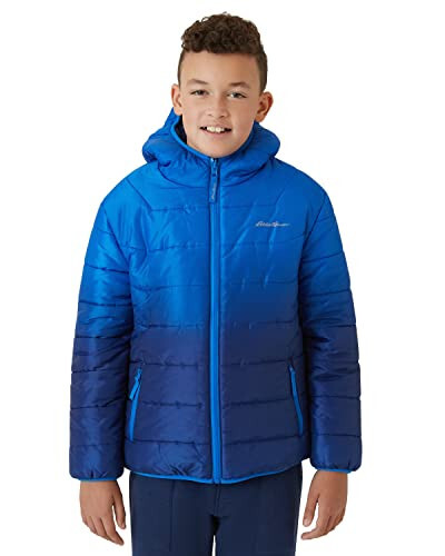 Eddie Bauer Boys' Reversible Jacket - Waterproof Lightweight Fleece Lined Hooded Puffer Coat - Boys Outerwear Jacket (5-20) - 1