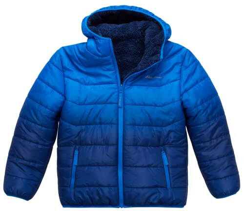 Eddie Bauer Boys' Reversible Jacket - Waterproof Lightweight Fleece Lined Hooded Puffer Coat - Boys Outerwear Jacket (5-20) - 2