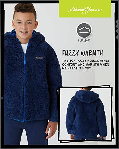 Eddie Bauer Boys' Reversible Jacket - Waterproof Lightweight Fleece Lined Hooded Puffer Coat - Boys Outerwear Jacket (5-20) - 5