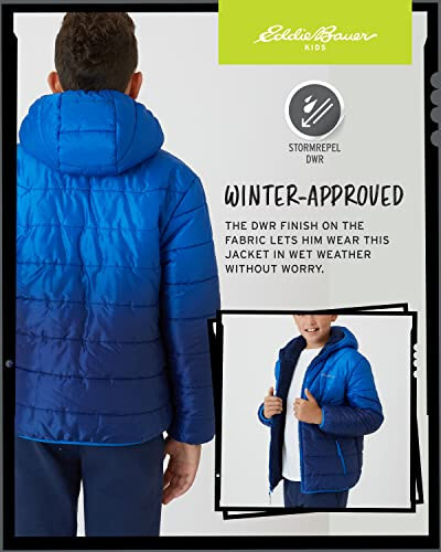 Eddie Bauer Boys' Reversible Jacket - Waterproof Lightweight Fleece Lined Hooded Puffer Coat - Boys Outerwear Jacket (5-20) - 6