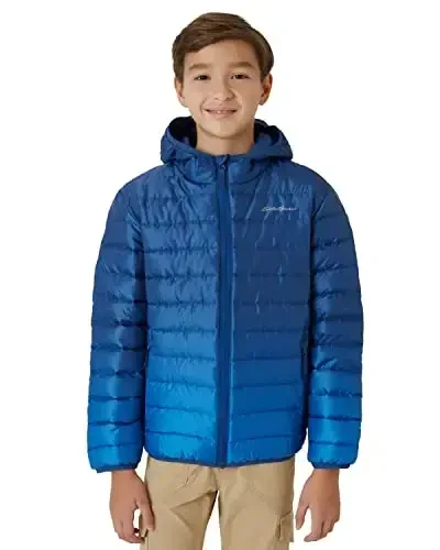 Eddie Bauer Boys' Jacket - CirrusLite Weather Resistant Down Coat for Boys - Insulated Quilted Bubble Puffer (3-20) - MODAZONE