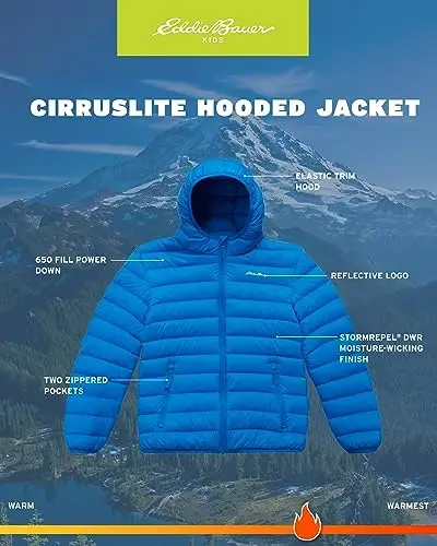 Eddie Bauer Boys' Jacket - CirrusLite Weather Resistant Down Coat for Boys - Insulated Quilted Bubble Puffer (3-20) - 3