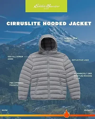 Eddie Bauer Boys' Jacket - CirrusLite Weather Resistant Down Coat for Boys - Insulated Quilted Bubble Puffer (3-20) - 3