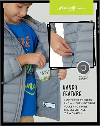 Eddie Bauer Boys' Jacket - CirrusLite Weather Resistant Down Coat for Boys - Insulated Quilted Bubble Puffer (3-20) - 4