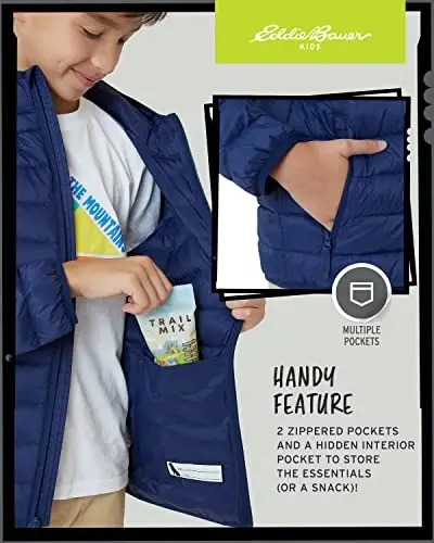 Eddie Bauer Boys' Jacket - CirrusLite Weather Resistant Down Coat for Boys - Insulated Quilted Bubble Puffer (3-20) - 4