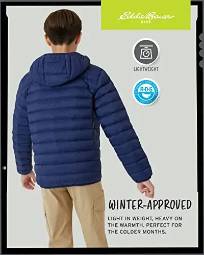 Eddie Bauer Boys' Jacket - CirrusLite Weather Resistant Down Coat for Boys - Insulated Quilted Bubble Puffer (3-20) - 6