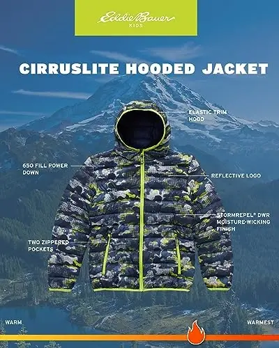 Eddie Bauer Boys' Jacket - CirrusLite Weather Resistant Down Coat for Boys - Insulated Quilted Bubble Puffer (3-20) - 3