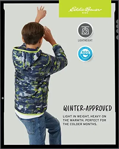 Eddie Bauer Boys' Jacket - CirrusLite Weather Resistant Down Coat for Boys - Insulated Quilted Bubble Puffer (3-20) - 6
