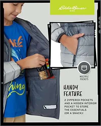 Eddie Bauer Boys' Jacket - CirrusLite Weather Resistant Down Coat for Boys - Insulated Quilted Bubble Puffer (3-20) - 4