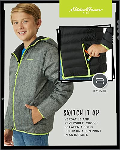 Eddie Bauer Kids' Reversible Jacket - Weather Resistant Quilted Down Coat for Boys and Girls (3-20) - 4