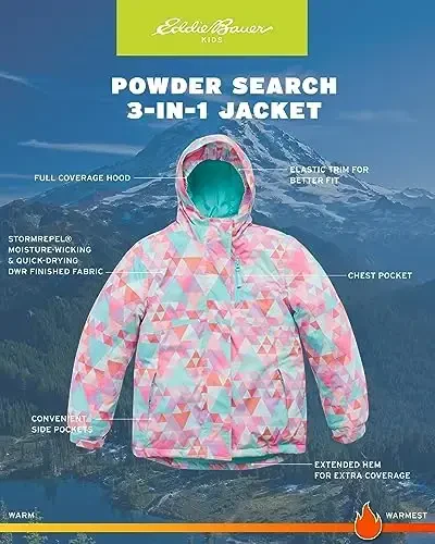 Eddie Bauer Kids' Ski Jacket - Waterproof 3 in 1 Insulated Coat with Removable Shell Jacket for Boys and Girls (3-16) - 3