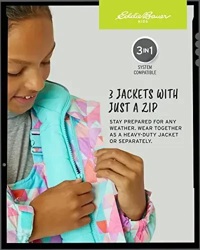 Eddie Bauer Kids' Ski Jacket - Waterproof 3 in 1 Insulated Coat with Removable Shell Jacket for Boys and Girls (3-16) - 5