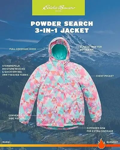 Eddie Bauer Kids' Ski Jacket - Waterproof 3 in 1 Insulated Coat with Removable Shell Jacket for Boys and Girls (3-16) - 4