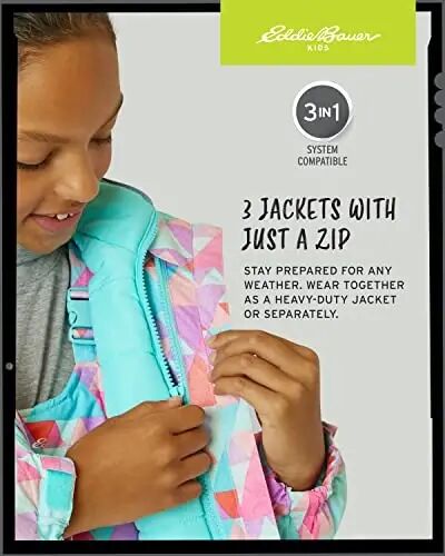 Eddie Bauer Kids' Ski Jacket - Waterproof 3 in 1 Insulated Coat with Removable Shell Jacket for Boys and Girls (3-16) - 6