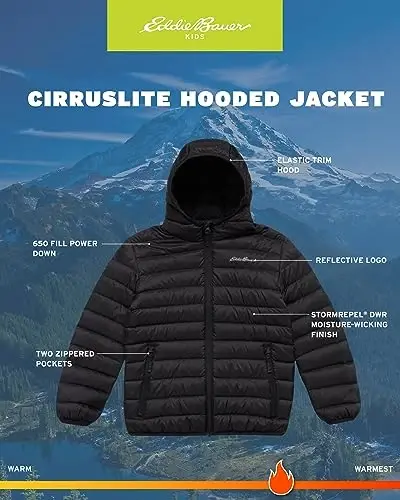 Eddie Bauer o'g'il bolalar kurtkasi - CirrusLite ob-havoga chidamli pastga ko'ylagi - O'g'il bolalar uchun izolyatsiyalangan kapalak puffer (3-20) - 3