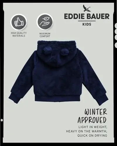 Eddie Bauer Toddler Zip Up Hoodie - Bolalar uchun o'ta yumshoq Sherpa Fleece Hoodie Sweatshirt (2T-4T) - 5