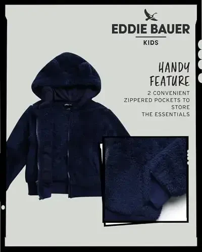 Eddie Bauer Toddler Zip Up Hoodie - Bolalar uchun o'ta yumshoq Sherpa Fleece Hoodie Sweatshirt (2T-4T) - 4