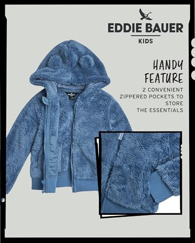 Eddie Bauer Yavru Çocuk Fermuarlı Kapüşonlu - Yavru Erkek ve Kız Çocuklar İçin Ultra Yumuşak Şerpa Polar Kapüşonlu Sweatshirt (2T-4T) - 4