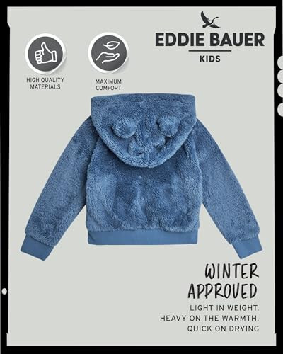 Eddie Bauer Yavru Çocuk Fermuarlı Kapüşonlu - Yavru Erkek ve Kız Çocuklar İçin Ultra Yumuşak Şerpa Polar Kapüşonlu Sweatshirt (2T-4T) - 5