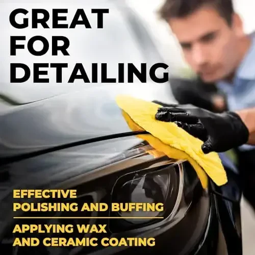 Edgeless Microfiber Towels for Cars – 6pk (12”x12”) - 540 GSM - Super Soft Detailing & Buffing – Scratch-Free & Absorbent Microfiber Cleaning Cloths for Car Polishing - 5