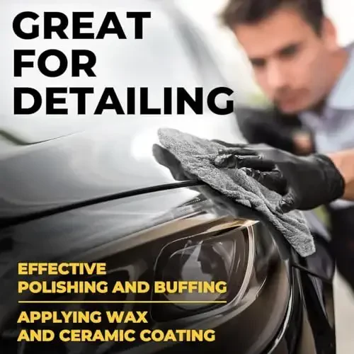 Edgeless Microfiber Towels for Cars – 6pk (12”x12”) - 540 GSM - Super Soft Detailing & Buffing – Scratch-Free & Absorbent Microfiber Cleaning Cloths for Car Polishing - 5