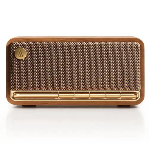 Edifier Retro Wood Bluetooth Speaker,Wireless Portable Speakers with 20W Stereo Sound,Vintage Decor Speaker with AUX,USB Soundcard,Micro SD Brown - 1