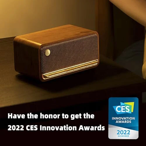 Edifier Retro Wood Bluetooth Speaker,Wireless Portable Speakers with 20W Stereo Sound,Vintage Decor Speaker with AUX,USB Soundcard,Micro SD Brown - 6