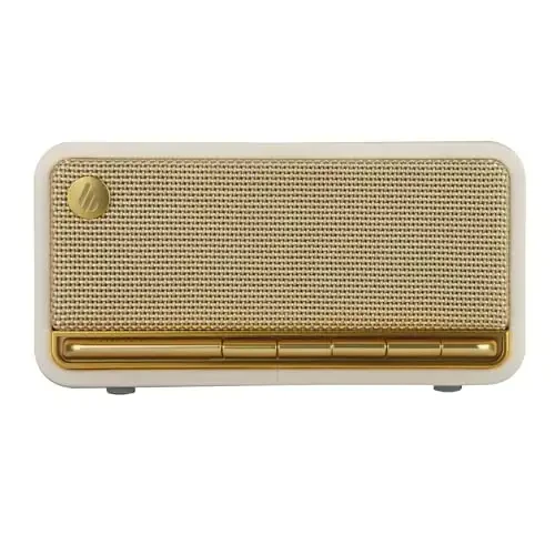 Edifier Retro Wood Bluetooth Speaker, Wireless Portable Speakers with 20W Stereo Sound, Vintage Decor Speaker with AUX,USB Soundcard Micro SD White - Edifier