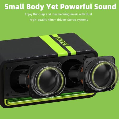 Edifier Retro Yog'och Bluetooth Karnay, 20 Vt Stereo Ovozli Simsiz Ko'chma Karnay, Vintaj Dekorativ Karnay, AUX, USB Ovoz Karta, Micro SD Qora - 2