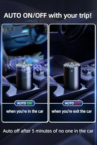 Smart Car Air Fresheners,car Cologne diffusers, 7 Colors Breathing Light,80ml Fragrance Lasts 6 Months,Portable USB Aromatherapy Diffuser for Car Accessories for Woman&Men - 3