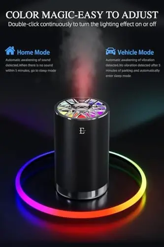 Smart Car Air Fresheners,car Cologne diffusers, 7 Colors Breathing Light,80ml Fragrance Lasts 6 Months,Portable USB Aromatherapy Diffuser for Car Accessories for Woman&Men - 4
