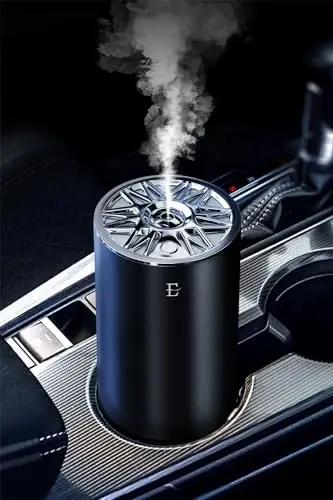 EDKCXB Smart Car Air Fresheners,7 Colors Breathing Light,Auto On/Off,80ml Fragrance Lasts 6 Months,Portable USB Aromatherapy Diffuser for Car Home Office Bedroom,Black Frosted,Cologne 