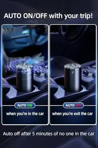 EDKCXB Smart Car Air Fresheners, 7 Colors Breathing Light, Auto On/Off, 80ml Fragrance Lasts 6 Months, Portable USB Aromatherapy Diffuser for Car Home Office Bedroom, White Frosted, Cologne - 3